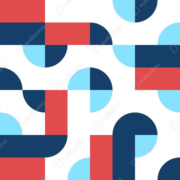 Naklejka na lodówkę odważny geometryczny wzór w granacie i koralu – Wallissimo® Naklejka na lodówkę odważny geometryczny wzór w granacie i koralu – Wallissimo®