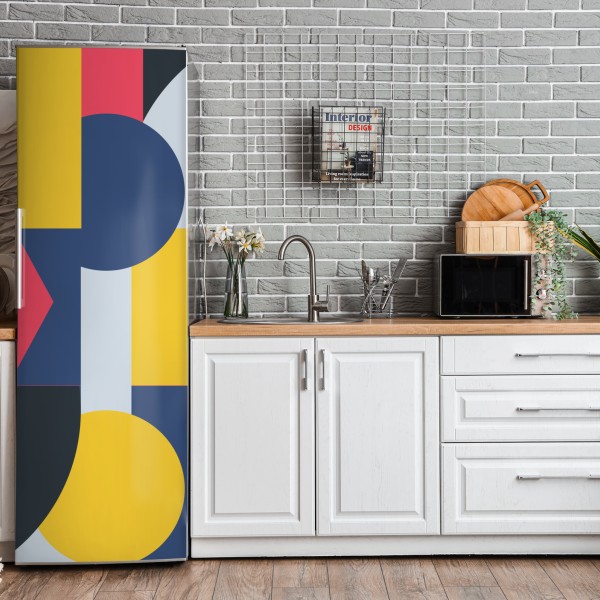 Naklejka na lodówkę żywa geometryczna kompozycja – Wallissimo® Naklejka na lodówkę żywa geometryczna kompozycja – Wallissimo®