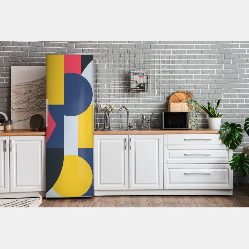 Naklejka na lodówkę żywa geometryczna kompozycja – Wallissimo® Naklejka na lodówkę żywa geometryczna kompozycja – Wallissimo®