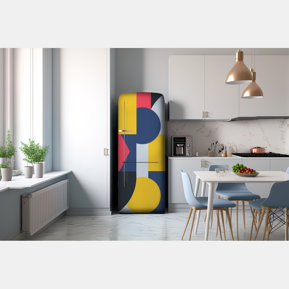 Naklejka na lodówkę żywa geometryczna kompozycja – Wallissimo® Naklejka na lodówkę żywa geometryczna kompozycja – Wallissimo®