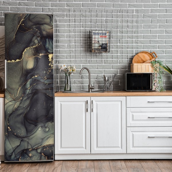 Naklejka na lodówkę panorama Nowego Jorku w monochromie – Wallissimo®