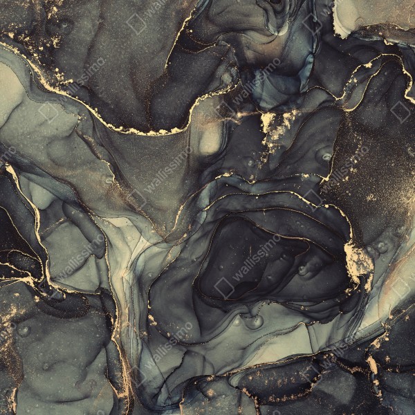 Naklejka na lodówkę luksusowa abstrakcja alkoholowa ze złotymi żyłkami – Wallissimo® Naklejka na lodówkę luksusowa abstrakcja alkoholowa ze złotymi żyłkami – Wallissimo®