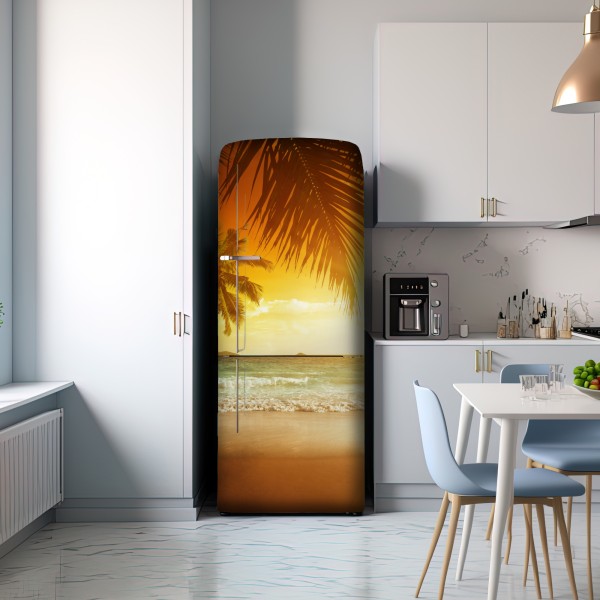 Naklejka na lodówkę złoty zachód słońca na Karaibach – Wallissimo® Naklejka na lodówkę złoty zachód słońca na Karaibach – Wallissimo®