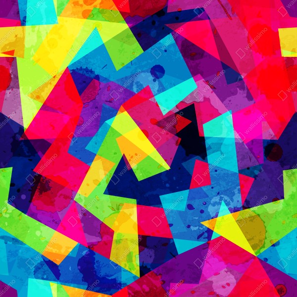 Naklejka na lodówkę żywy geometryczny akwarelowy kolaż – Wallissimo® Naklejka na lodówkę żywy geometryczny akwarelowy kolaż – Wallissimo®