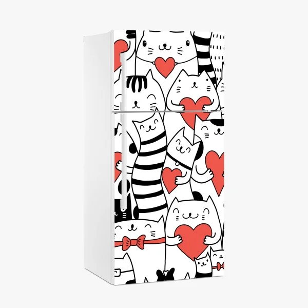 Naklejka na lodówkę złote liście w stylu line art – Wallissimo®