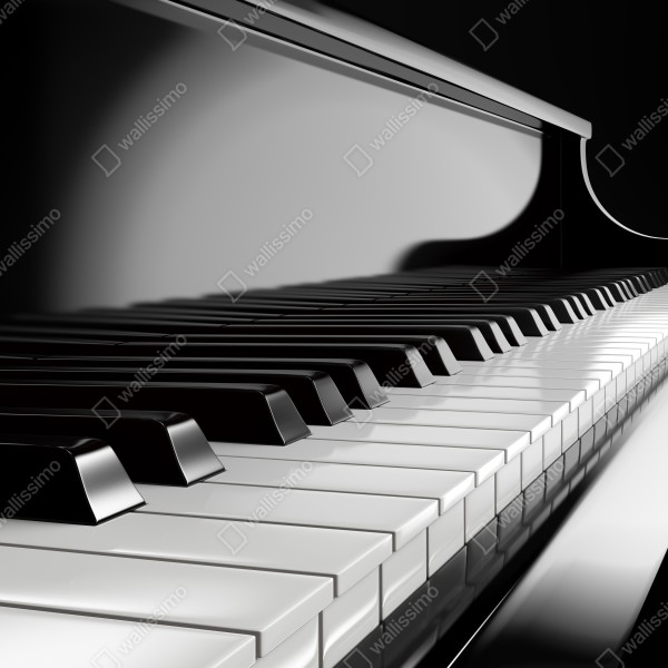 Naklejka na lodówkę eleganckie czarno-białe klawisze fortepianu – Wallissimo® Naklejka na lodówkę eleganckie czarno-białe klawisze fortepianu – Wallissimo®
