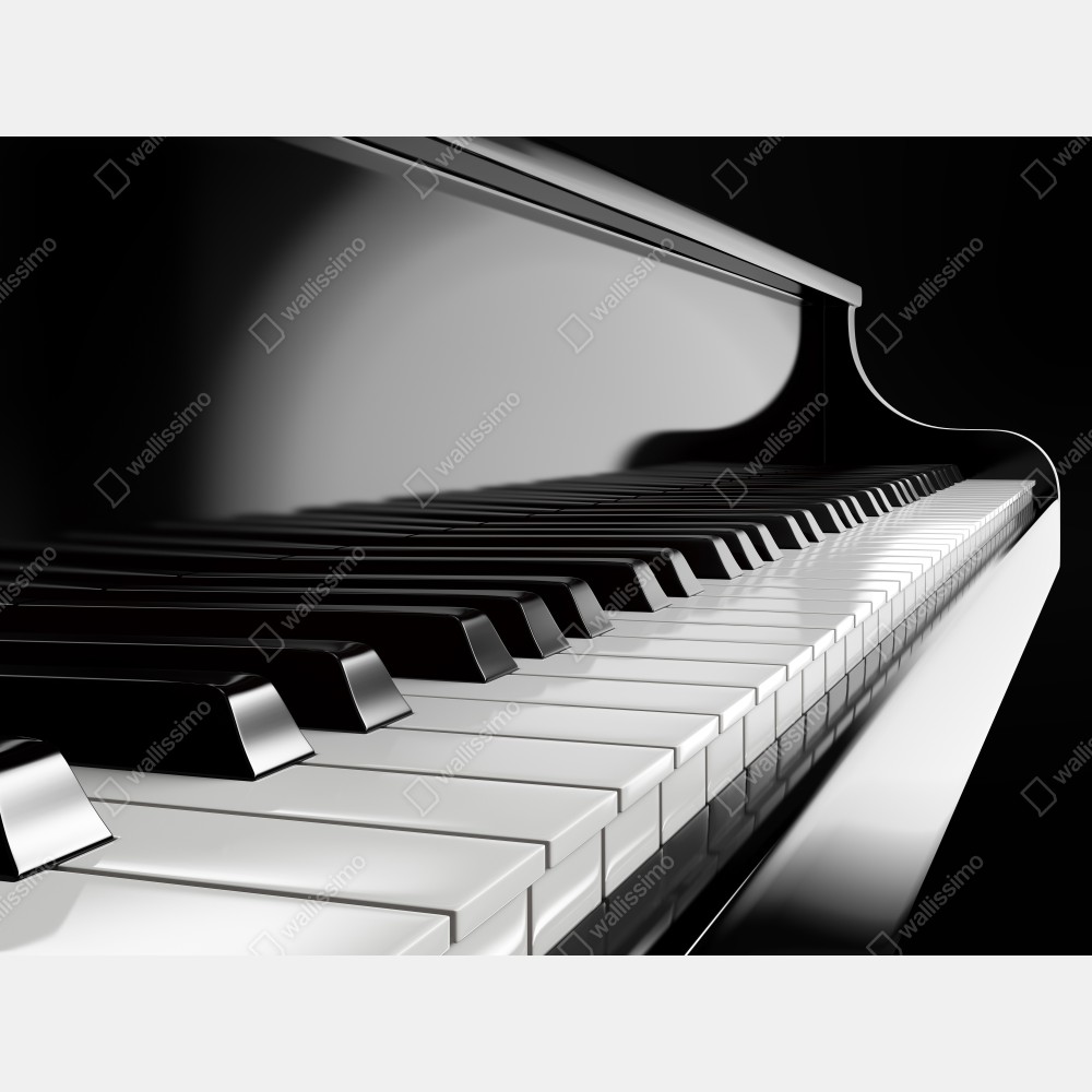 Naklejka na lodówkę eleganckie czarno-białe klawisze fortepianu – Wallissimo® Naklejka na lodówkę eleganckie czarno-białe klawisze fortepianu – Wallissimo®