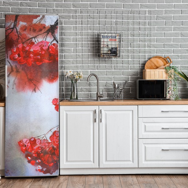 Naklejka na lodówkę biała tekstura marmuru z szarymi żyłkami – Wallissimo®