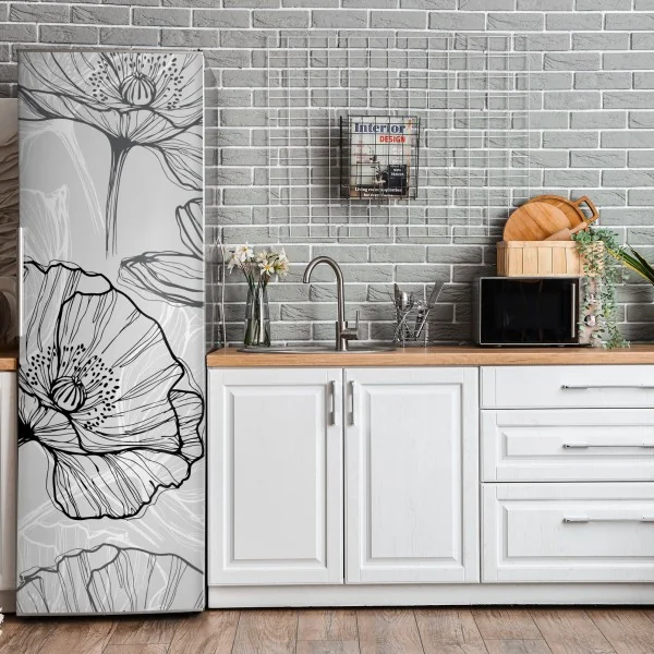 Naklejka na lodówkę tropikalny wzór strelicji – Wallissimo®