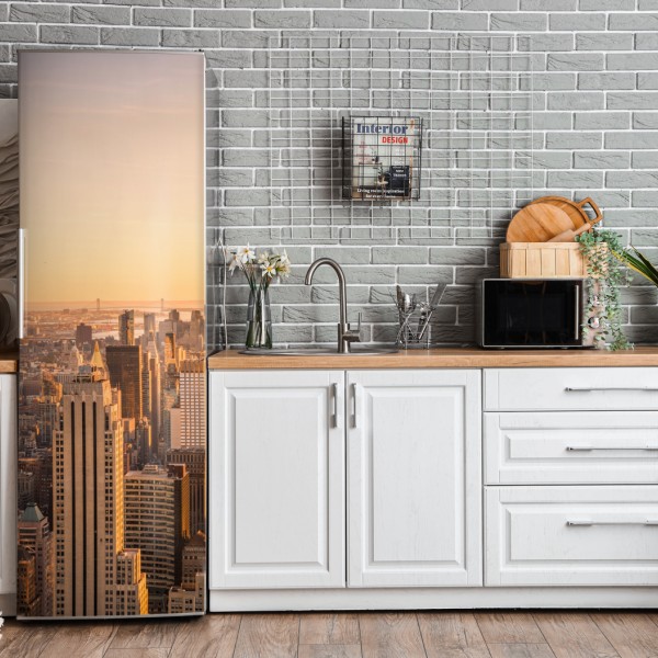 Naklejka na lodówkę mglista niebieska panorama gór – Wallissimo®