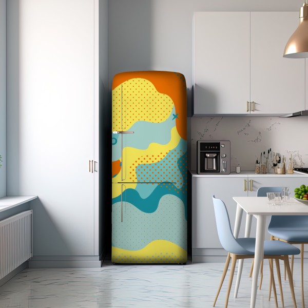 Naklejka na lodówkę żywy abstrakcyjny motyw pop-art – Wallissimo® Naklejka na lodówkę żywy abstrakcyjny motyw pop-art – Wallissimo®