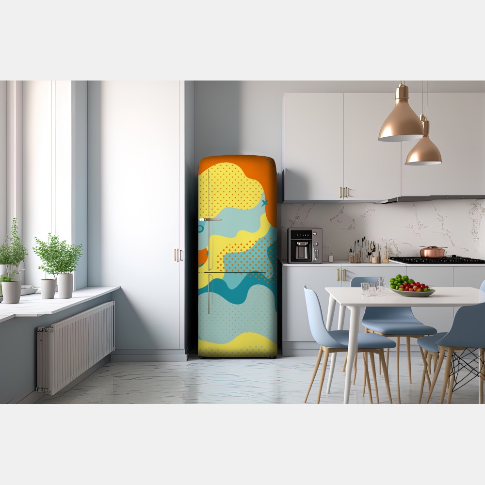Naklejka na lodówkę żywy abstrakcyjny motyw pop-art – Wallissimo® Naklejka na lodówkę żywy abstrakcyjny motyw pop-art – Wallissimo®