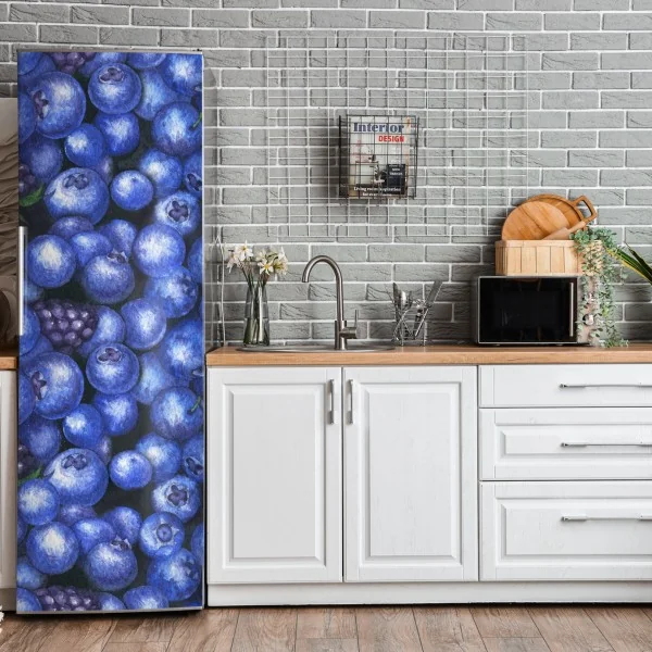 Naklejka na lodówkę wzór akwarelowy z borówkami i jeżynami – Wallissimo® Naklejka na lodówkę wzór akwarelowy z borówkami i jeżynami – Wallissimo®