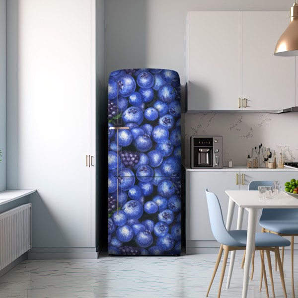 Naklejka na lodówkę wzór akwarelowy z borówkami i jeżynami – Wallissimo® Naklejka na lodówkę wzór akwarelowy z borówkami i jeżynami – Wallissimo®