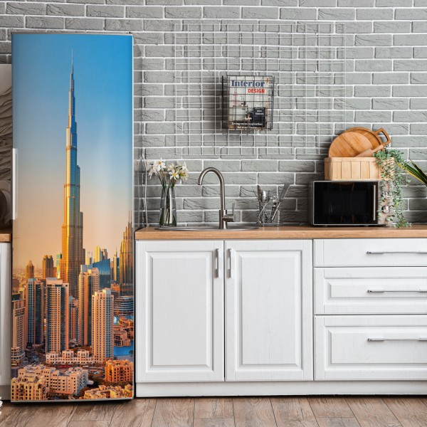 Naklejka na lodówkę tropikalne palmy o zachodzie słońca – Wallissimo®