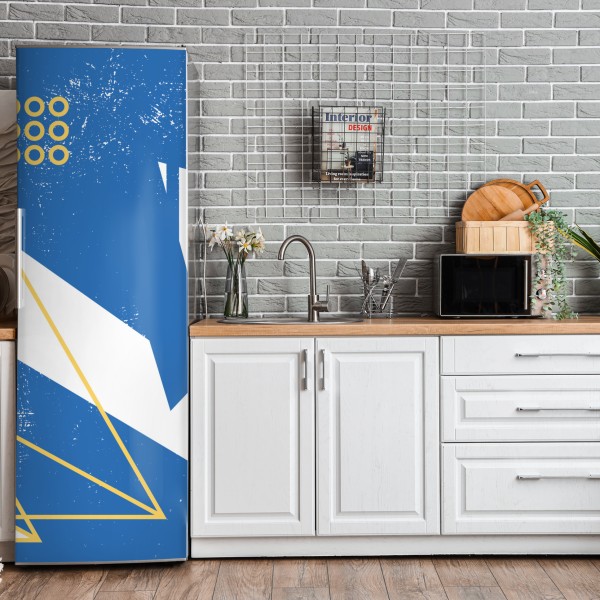 Naklejka na lodówkę złoto-czarny marmurowy wir abstrakcyjny – Wallissimo®