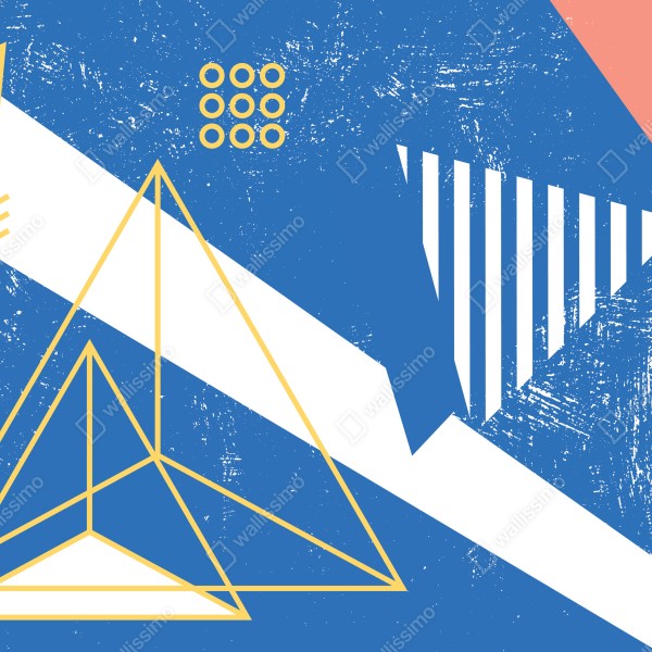 Naklejka na lodówkę geometryczna abstrakcja w odcieniach niebieskiego – Wallissimo® Naklejka na lodówkę geometryczna abstrakcja w odcieniach niebieskiego – Wallissimo®