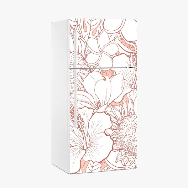 Naklejka na lodówkę złoty wzór wachlarza w stylu art deco – Wallissimo®