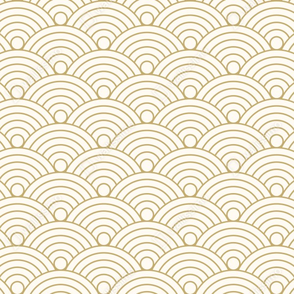 Naklejka na lodówkę złoty wzór seigaiha – Wallissimo® Naklejka na lodówkę złoty wzór seigaiha – Wallissimo®