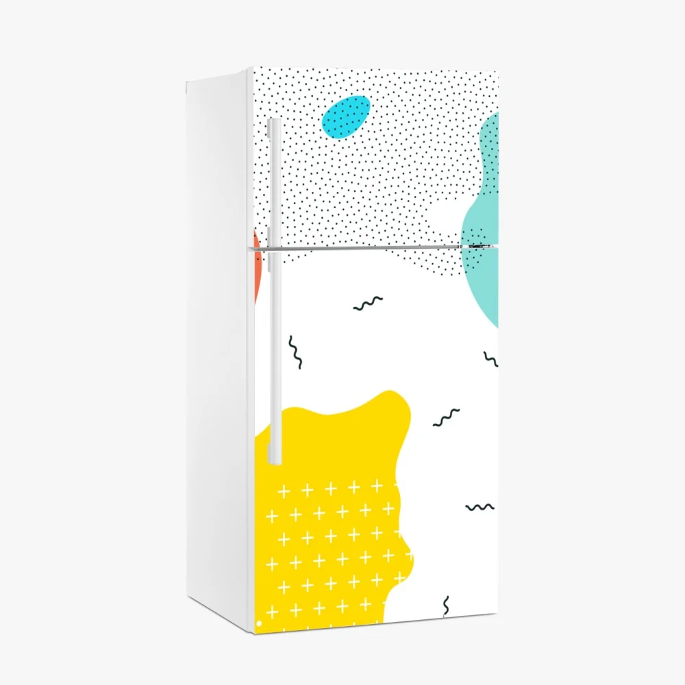 Naklejka na lodówkę zabawne abstrakcyjne kształty w żywych kolorach – Wallissimo® Naklejka na lodówkę zabawne abstrakcyjne kształty w żywych kolorach – Wallissimo®