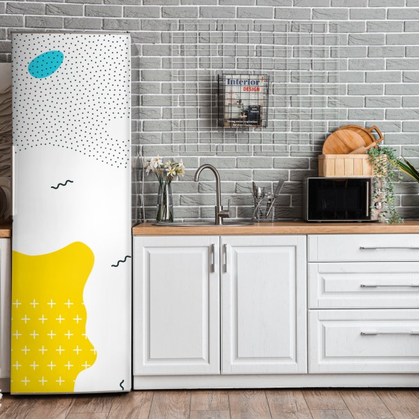 Naklejka na lodówkę delikatne złote róże — elegancki wzór kwiatowy – Wallissimo®