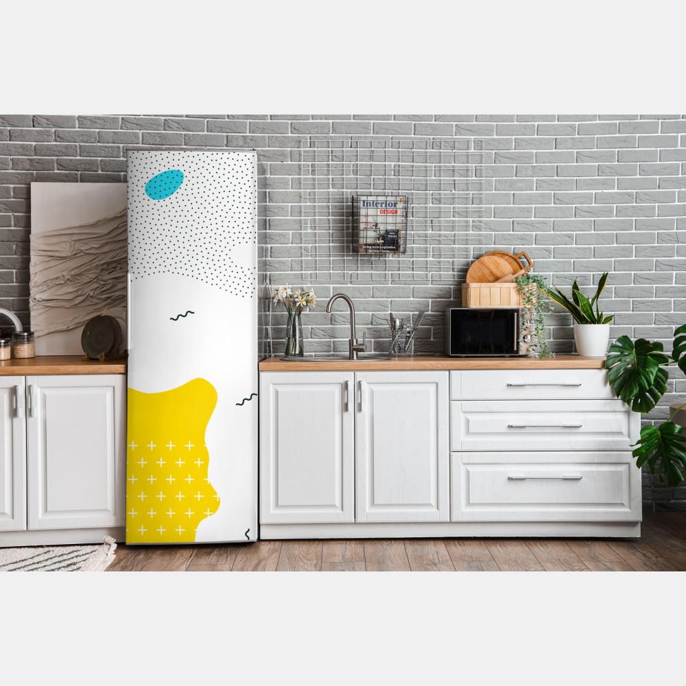 Naklejka na lodówkę zabawne abstrakcyjne kształty w żywych kolorach – Wallissimo® Naklejka na lodówkę zabawne abstrakcyjne kształty w żywych kolorach – Wallissimo®
