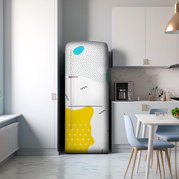 Naklejka na lodówkę zabawne abstrakcyjne kształty w żywych kolorach – Wallissimo® Naklejka na lodówkę zabawne abstrakcyjne kształty w żywych kolorach – Wallissimo®