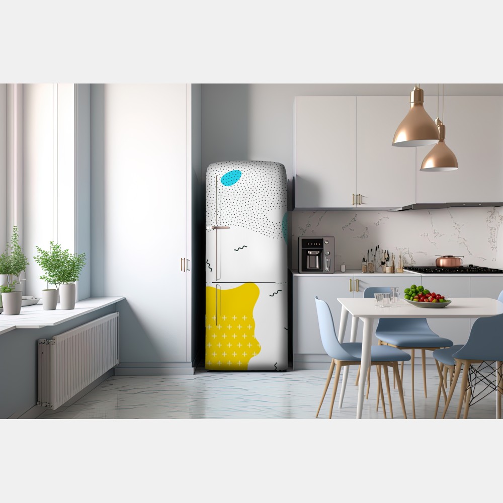 Naklejka na lodówkę zabawne abstrakcyjne kształty w żywych kolorach – Wallissimo® Naklejka na lodówkę zabawne abstrakcyjne kształty w żywych kolorach – Wallissimo®