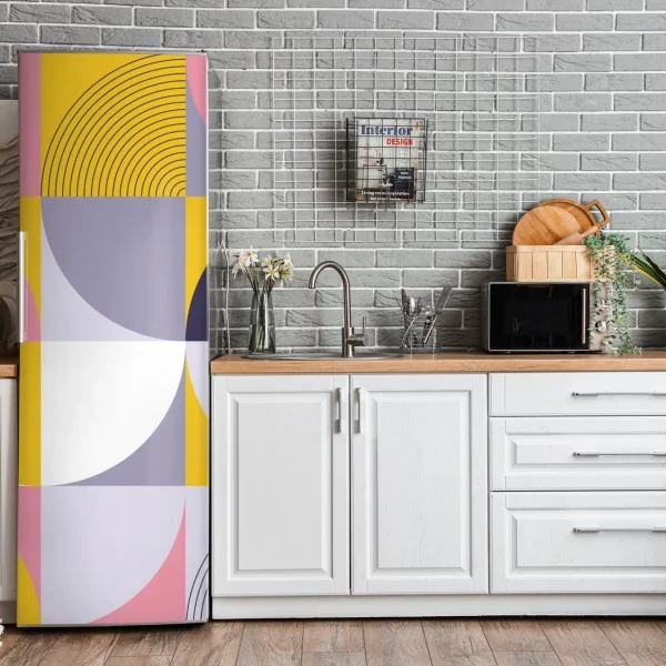 Naklejka na lodówkę nowoczesny geometryczny wzór architektoniczny – Wallissimo®