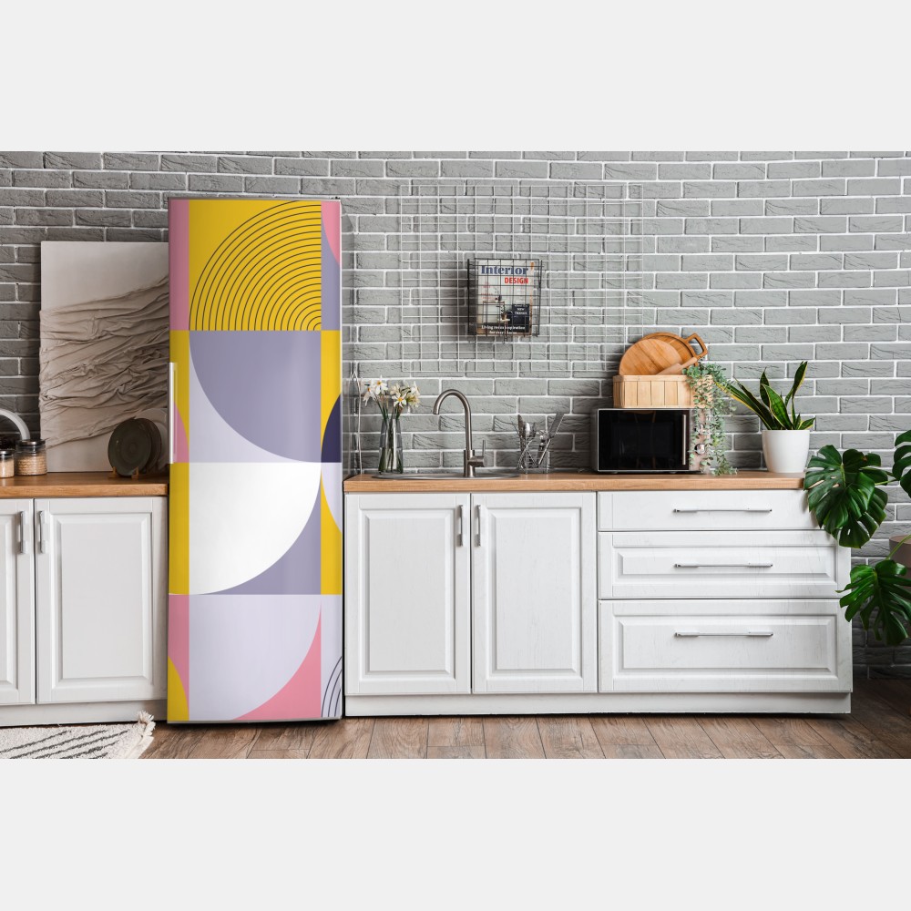 Naklejka na lodówkę pastelowa geometryczna mozaika – Wallissimo® Naklejka na lodówkę pastelowa geometryczna mozaika – Wallissimo®