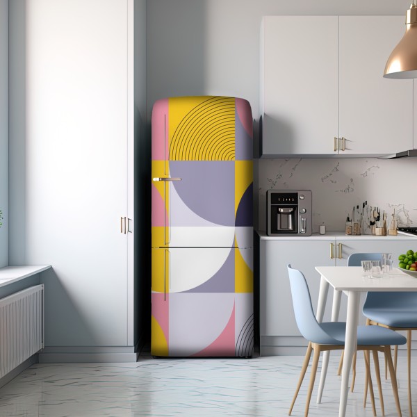 Naklejka na lodówkę pastelowa geometryczna mozaika – Wallissimo® Naklejka na lodówkę pastelowa geometryczna mozaika – Wallissimo®