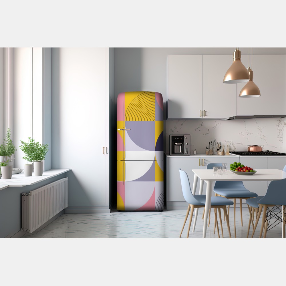 Naklejka na lodówkę pastelowa geometryczna mozaika – Wallissimo® Naklejka na lodówkę pastelowa geometryczna mozaika – Wallissimo®