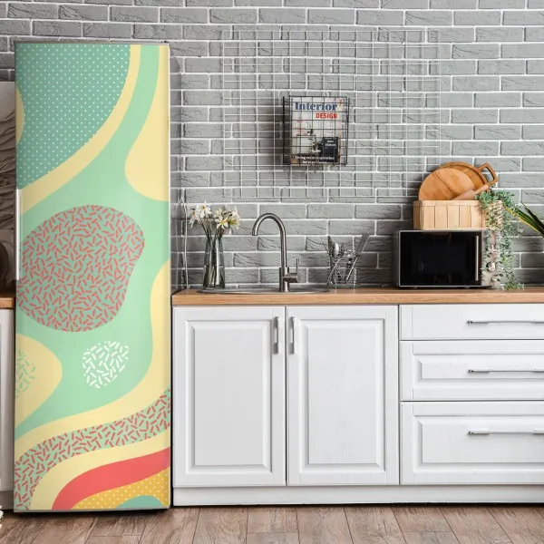 Naklejka na lodówkę biała tekstura marmuru z szarymi żyłkami – Wallissimo®