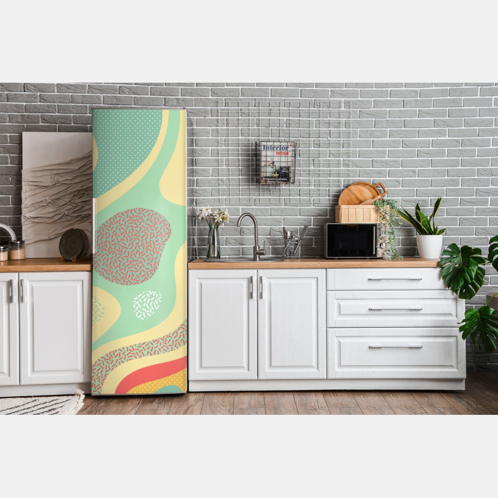 Naklejka na lodówkę pastelowy organiczny wzór abstrakcyjny – Wallissimo® Naklejka na lodówkę pastelowy organiczny wzór abstrakcyjny – Wallissimo®