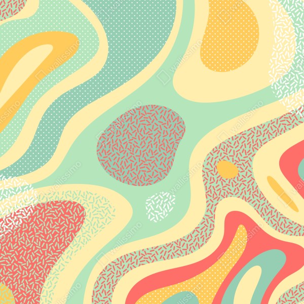 Naklejka na lodówkę pastelowy organiczny wzór abstrakcyjny – Wallissimo® Naklejka na lodówkę pastelowy organiczny wzór abstrakcyjny – Wallissimo®