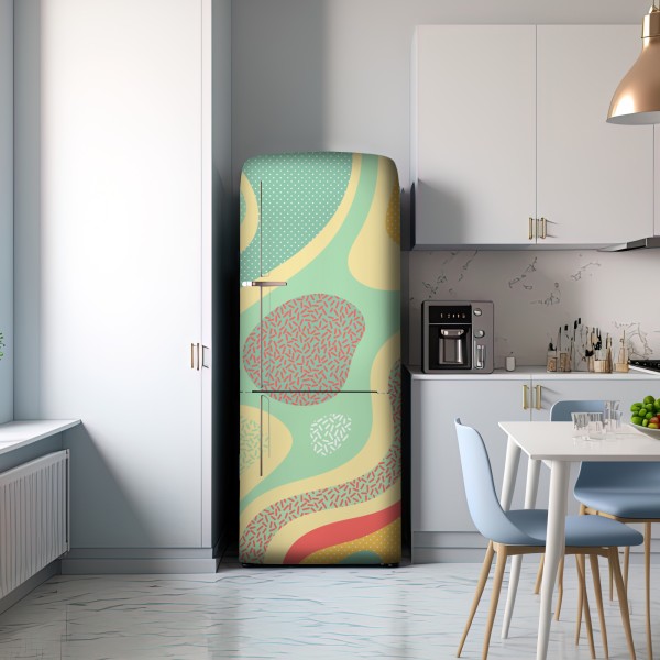 Naklejka na lodówkę pastelowy organiczny wzór abstrakcyjny – Wallissimo® Naklejka na lodówkę pastelowy organiczny wzór abstrakcyjny – Wallissimo®