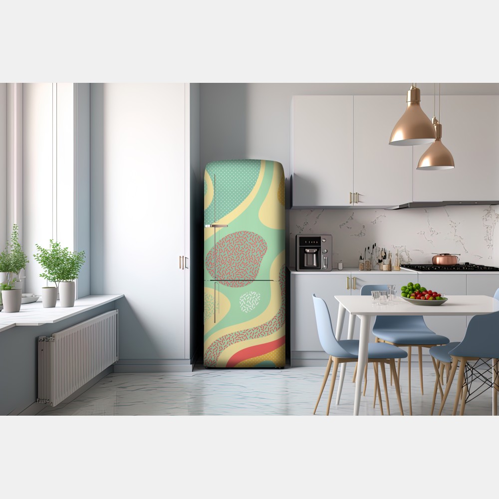 Naklejka na lodówkę pastelowy organiczny wzór abstrakcyjny – Wallissimo® Naklejka na lodówkę pastelowy organiczny wzór abstrakcyjny – Wallissimo®