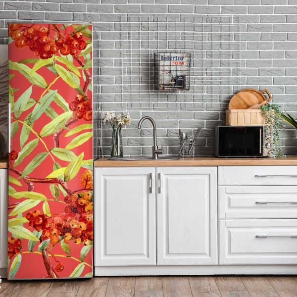 Naklejka na lodówkę vintage wzór różany w odcieniach różu – Wallissimo®