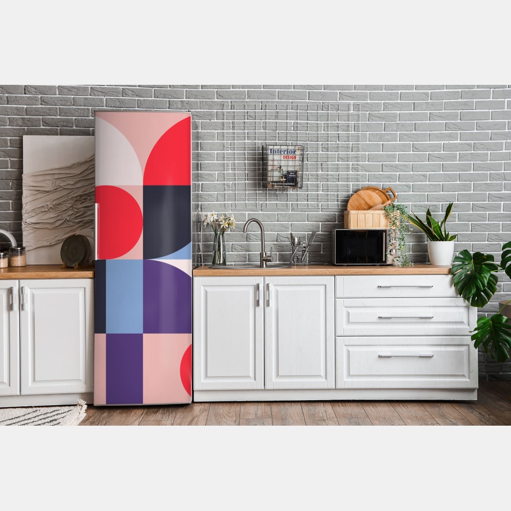 Naklejka na lodówkę geometryczna pastelowa kompozycja – Wallissimo® Naklejka na lodówkę geometryczna pastelowa kompozycja – Wallissimo®