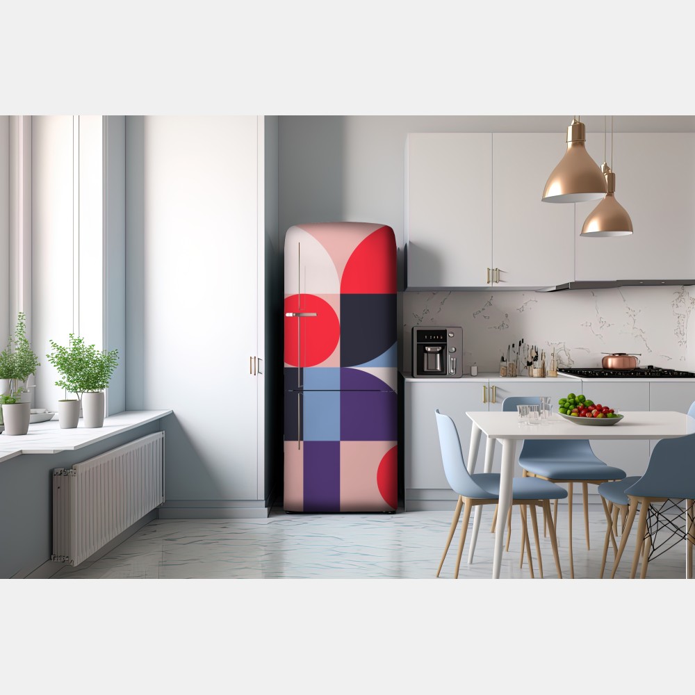 Naklejka na lodówkę geometryczna pastelowa kompozycja – Wallissimo® Naklejka na lodówkę geometryczna pastelowa kompozycja – Wallissimo®