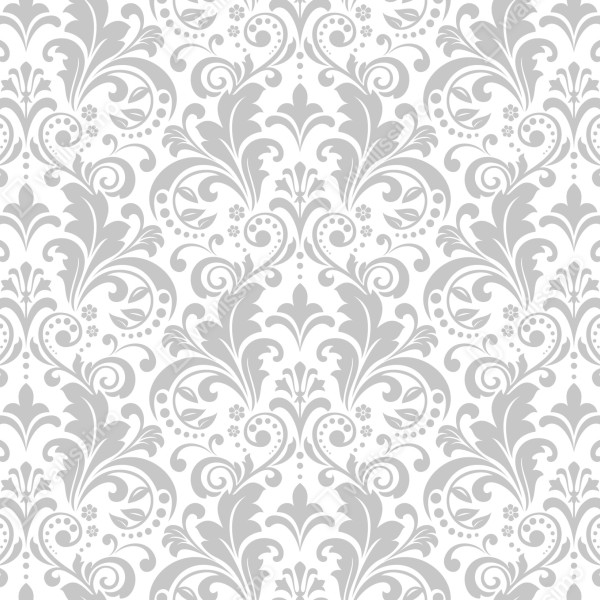 Naklejka na lodówkę elegancki szary wzór damasceński – Wallissimo® Naklejka na lodówkę elegancki szary wzór damasceński – Wallissimo®