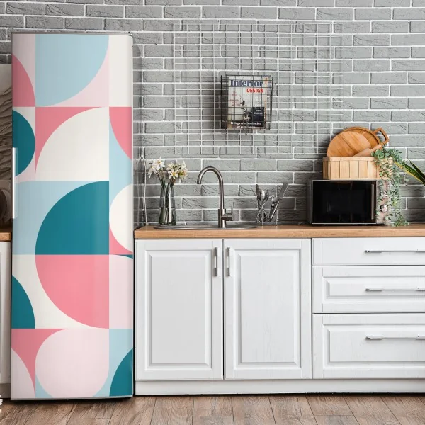 Naklejka na lodówkę złote liście w stylu line art – Wallissimo®