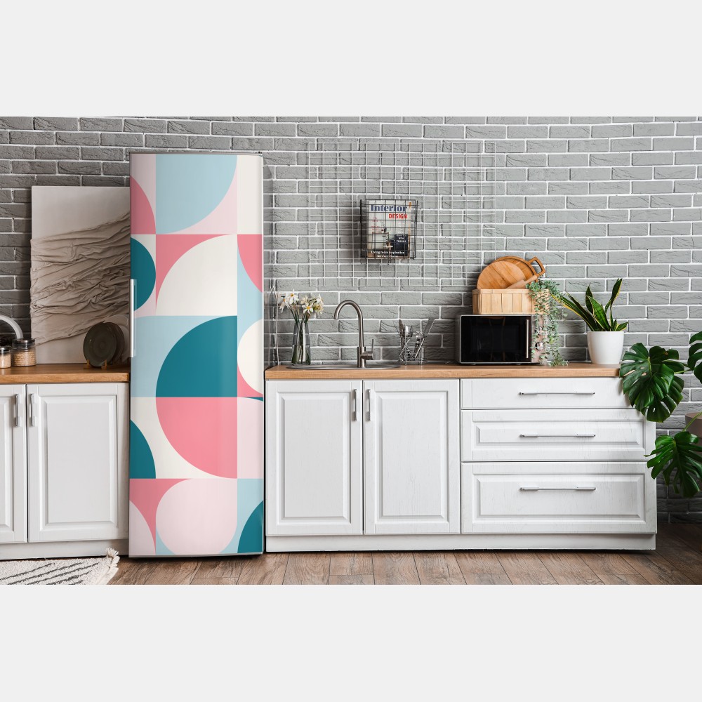Naklejka na lodówkę pastelowa geometryczna mozaika – Wallissimo® Naklejka na lodówkę pastelowa geometryczna mozaika – Wallissimo®