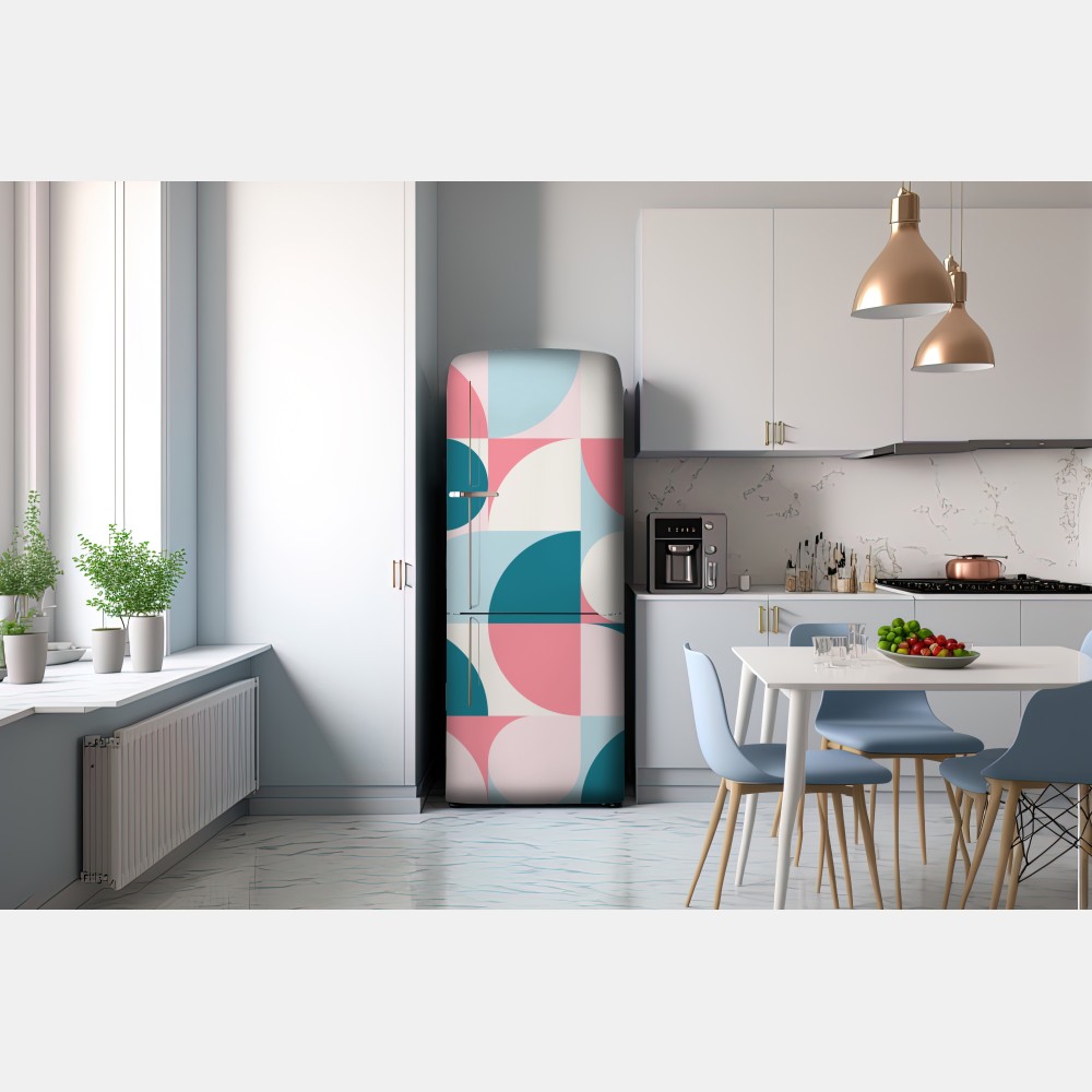 Naklejka na lodówkę pastelowa geometryczna mozaika – Wallissimo® Naklejka na lodówkę pastelowa geometryczna mozaika – Wallissimo®