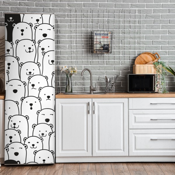 Naklejka na lodówkę delikatne zbliżenie nasion dmuchawca czarno-białe – Wallissimo®