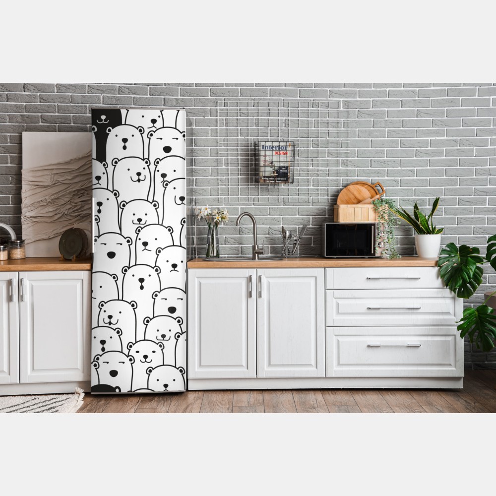 Naklejka na lodówkę uroczy wzór z misiami – Wallissimo® Naklejka na lodówkę uroczy wzór z misiami – Wallissimo®