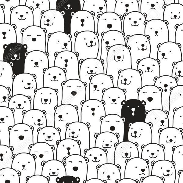 Naklejka na lodówkę uroczy wzór z misiami – Wallissimo® Naklejka na lodówkę uroczy wzór z misiami – Wallissimo®