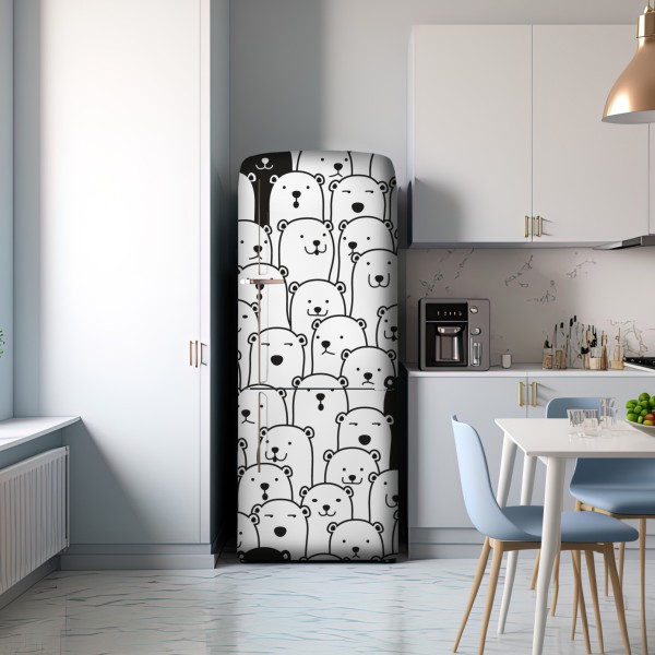 Naklejka na lodówkę uroczy wzór z misiami – Wallissimo® Naklejka na lodówkę uroczy wzór z misiami – Wallissimo®