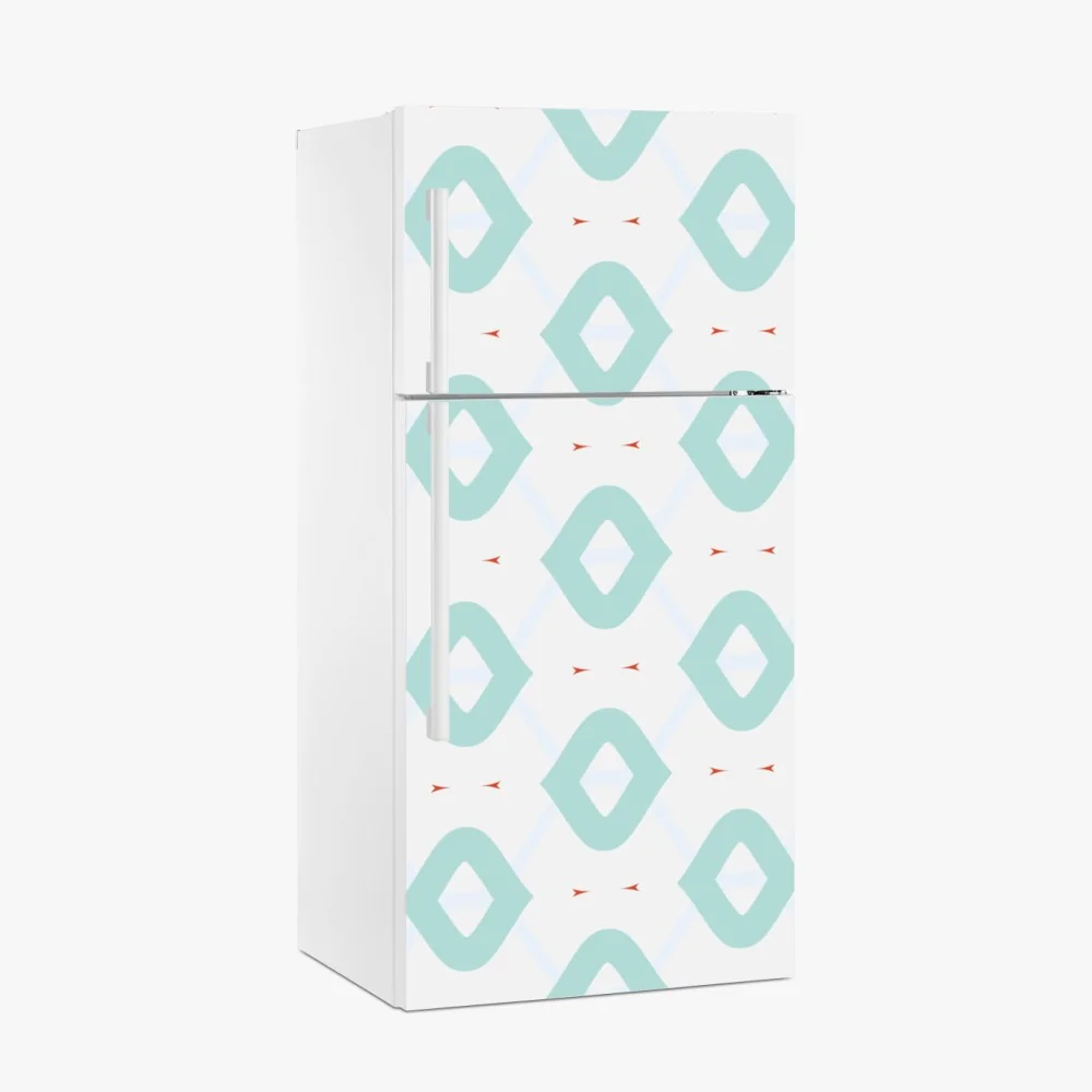 Naklejka na lodówkę turkusowy geometryczny wzór rombów – Wallissimo® Naklejka na lodówkę turkusowy geometryczny wzór rombów – Wallissimo®