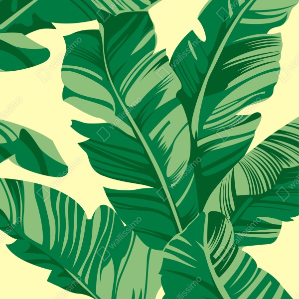 Naklejka na lodówkę wzór liści bananowca – Wallissimo® Naklejka na lodówkę wzór liści bananowca – Wallissimo®